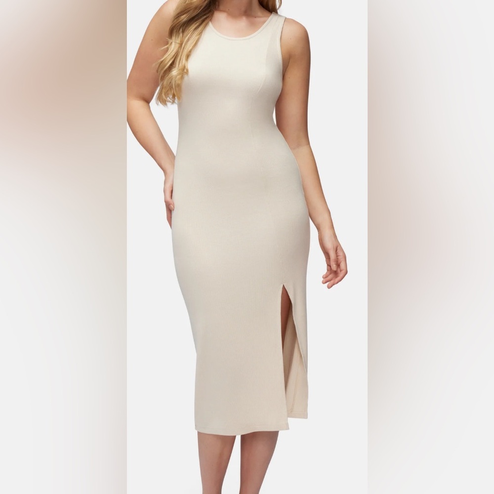 Three Dots Rib Slit Tank Dress | Sandshell